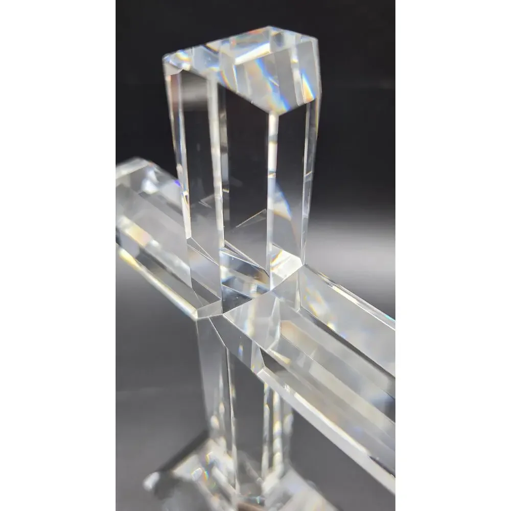 Vintage Cut Lead Crystal Cross 8.5